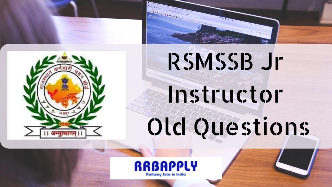 RSMSSB Junior Instructor Previous Papers, Question Papers PDF