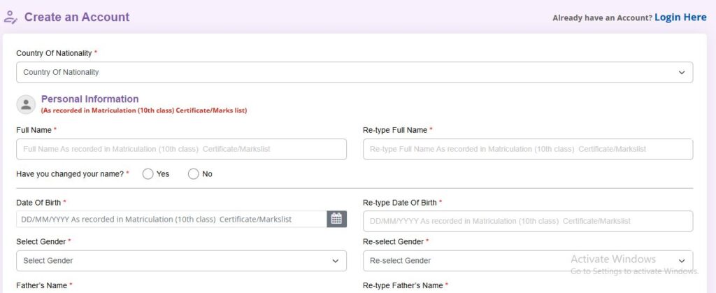 RRB ALP Apply Online Account Creation