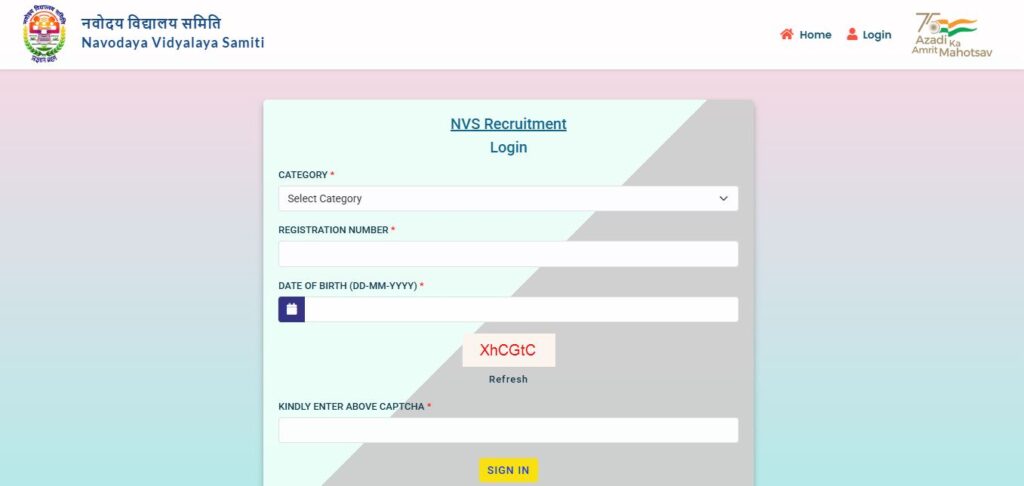 NVS Admit Card for Non Teaching Posts