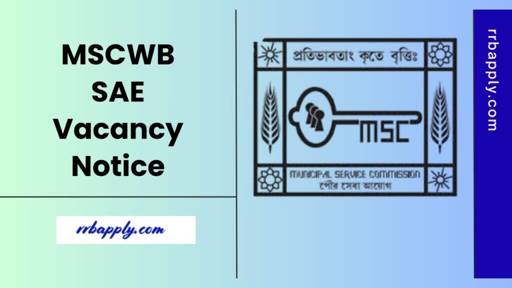 MSCWB SAE Recruitment 2025, Application Form for 125 KMC Sub Assistant Engineer Vacancies Direct Link is shared on this page for aspirants