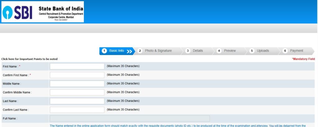 SBI PO Apply Online Steps