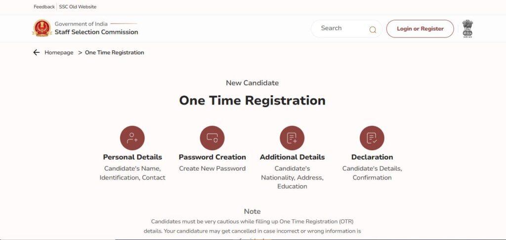 SSC JE Registration Part A