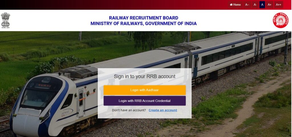 RRB Section Controller Logging and Application Submission