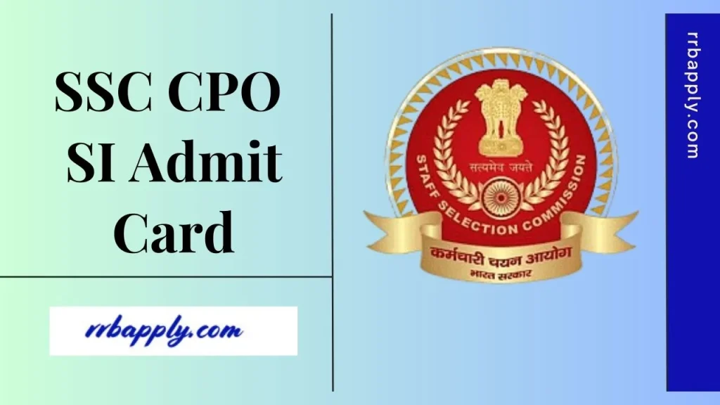 SSC team has released the SSC CPO Admit Card 2025 from 7th December 2025