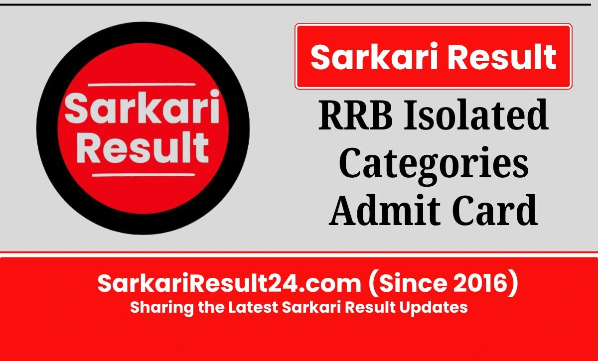 RRB Ministerial & Isolated Categories Admit Card 2026 can be downloaded through the direct link shared here in c/w vacancy vide CEN 08/2025.