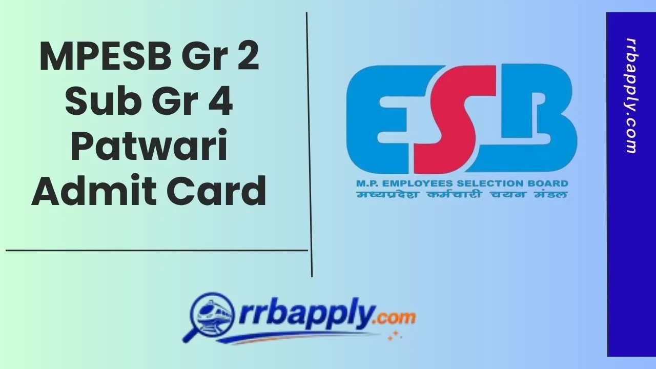 MPESB Group 2 Sub Group 4 Patwari Admit Card 2026 can be downloaded easily through the direct link shared on this page